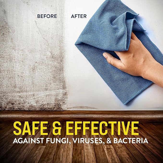 Biocide 100 EPA Registered Mold Mildew and Fungi Remover Cleaner and Disinfectant | Eliminates Household Mold Spores Bacteria Germs Viruses | Non-Toxic and Safe | 1-Quart