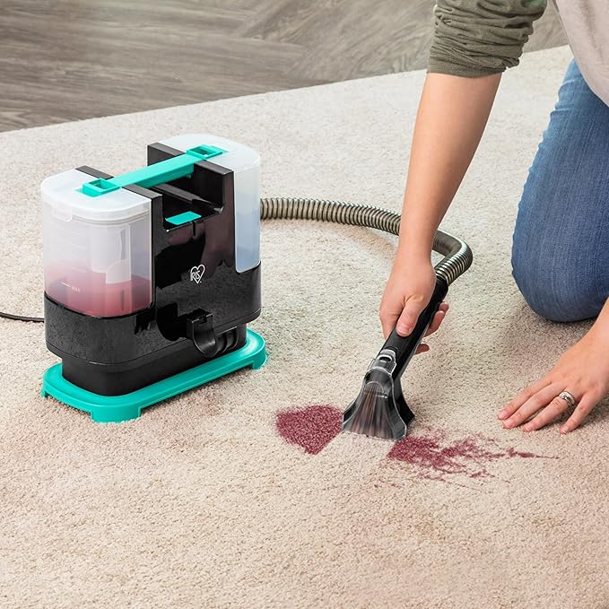 Bundle of IRIS USA Hydro-Clean 1000mL Chemical-Free Spot Cleaner for Carpet Upholstery Sofa Mattress + IRIS USA Cordless Vacuum Cleaner 50-Min Runtime 230W for Carpet Hard Floor Tile