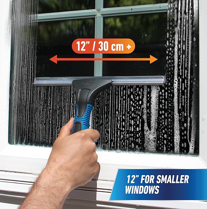 Unger Professional Connect and Clean 18” EZ Change Window &amp Glass Cleaning SqueegeeLarge-and Small WindowsRubber Blade Tool for Streak-Free ResultsIncludes 12” Channel(Pack of 6)