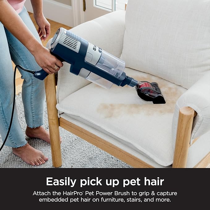 Shark HZ3002 Stratos Ultralight Corded Stick Vacuum with DuoClean PowerFins HairPro Self-Cleaning Brushroll &amp Odor Neutralizer Technology Navy