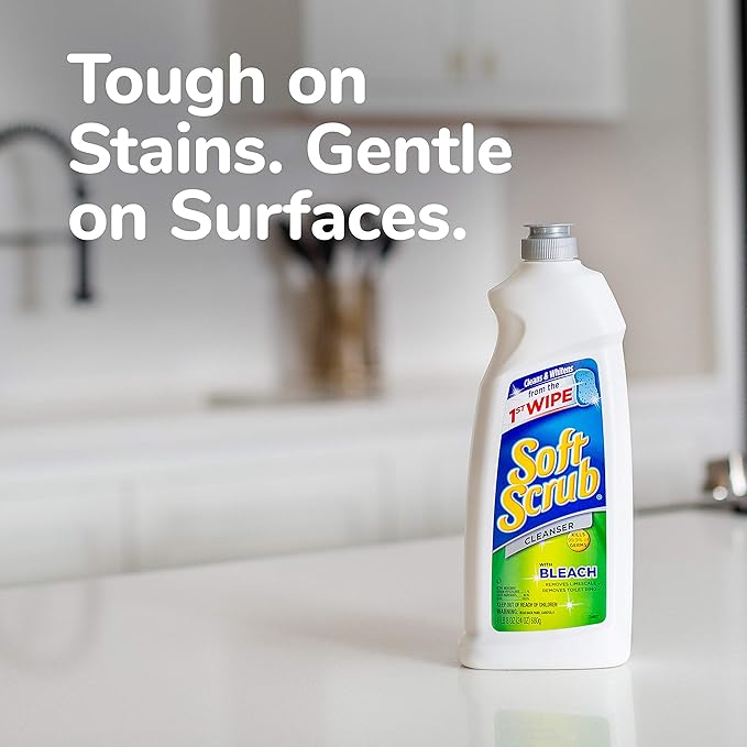 Soft Scrub Antibacterial Cleaner with Bleach Surface Cleanser 36 Ounce (Pack of 6)