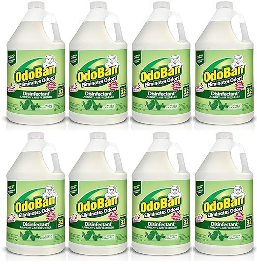 OdoBan Disinfectant Concentrate and Odor Eliminator Made in The USA Original Eucalyptus Scent 8 Gallons