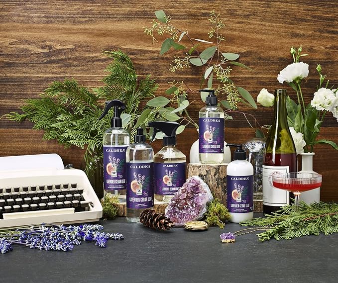 Caldrea Linen And Room Spray Air Freshener Made With Essential Oils Plant-Derived And Other Thoughtfully Chosen Ingredients Lavender Cedar Leaf Scent 16 Oz