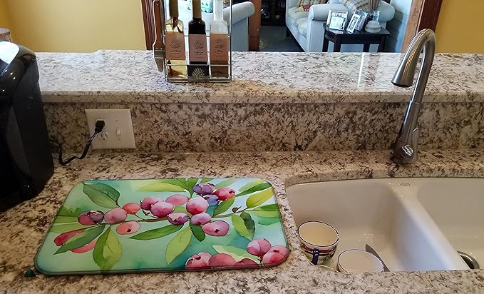 Caroline's Treasures DAC1634DDM Connecticut Mountain Laurels in Watercolor Dish Drying Mat Absorbent Dish Drying Mat Pad for Kitchen Counter Dish Drainer Mat for Countertop 14 x 21 Multicolor