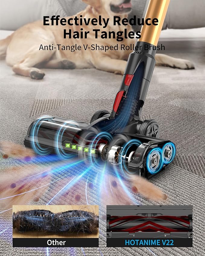 Cordless Vacuum Cleaner 650W 50KPa 70-Min Runtime Stick Vacuum Self-Standing Lightweight Vacuum for Home Pet Hair Hardwood Floors Carpet Stairs &amp Car LED Display
