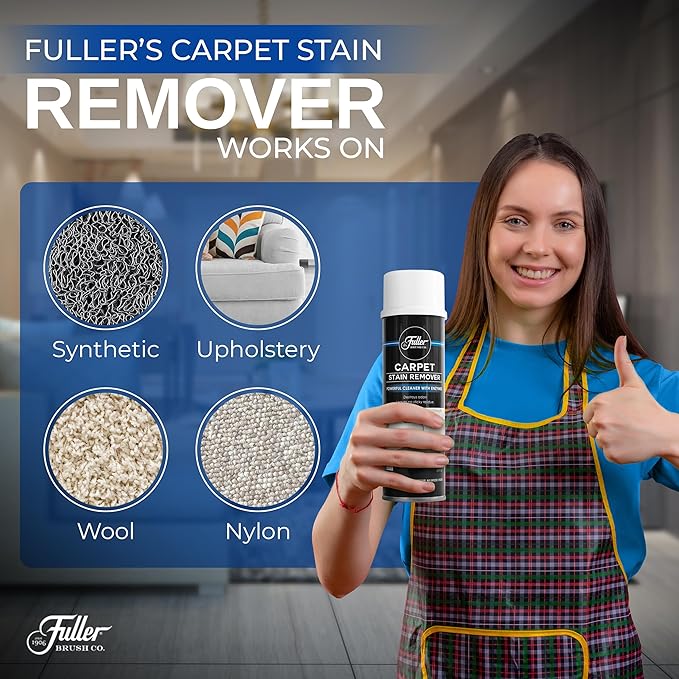 Fuller Brush Carpet Stain Remover – 18 oz Enzyme Foam Spot Cleaner for Carpets Rugs &amp Upholstery – Removes Pet Stains Coffee Wine Grease – Odor Eliminating (Pack of 2)