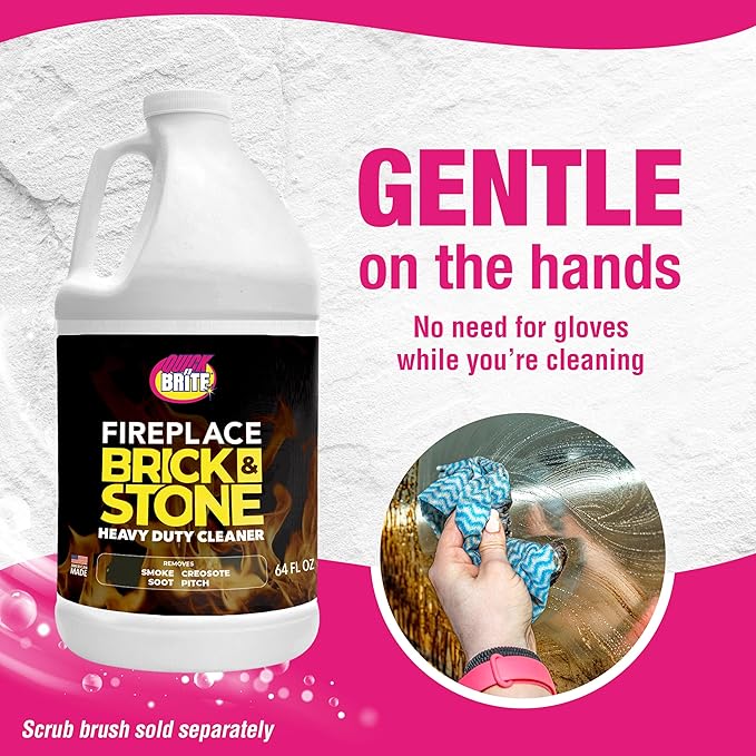 Quick 'n Brite Fireplace Gel Cleaner for Brick Stone Rock Tile and Marble Nonabrasive Fireplace Cleaner Made in the USA 64oz