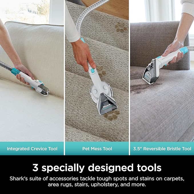 Shark StainStriker Portable Carpet Upholstery &amp Area Rug Cleaner with Pet Mess extractor Stain &amp Odor Remover Perfect for Car Interiors  White PX201