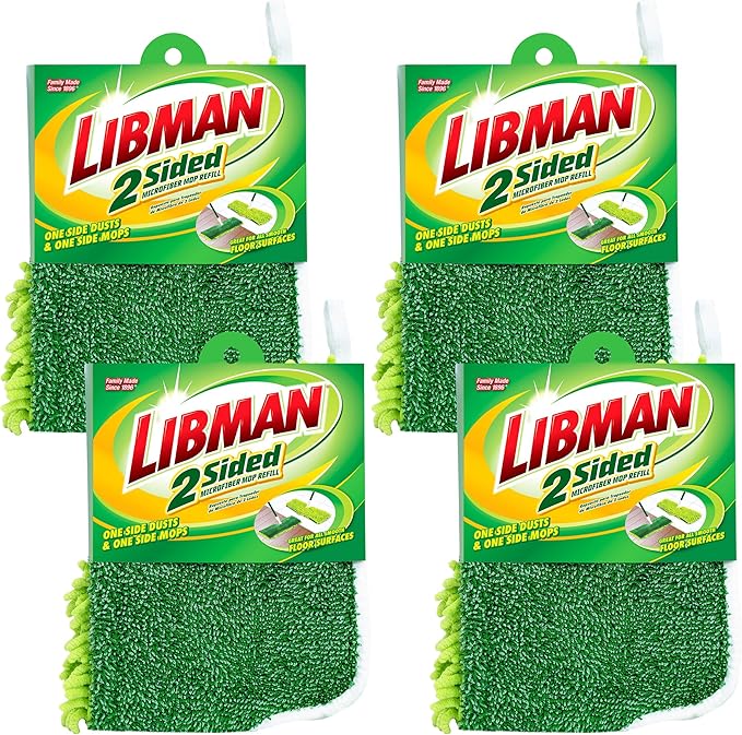 2-Sided Microfiber Mop Refill Case of 4