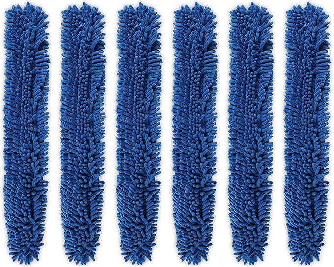 CleanAide Dual-Sided Chenille and Terry Microfiber Duster Covers Fits Flex Dusters Machine Washable Chemical-Free Cleaning Traps Dirt &amp Dust Safe for Electronics Home and Vehicles 6-Pack