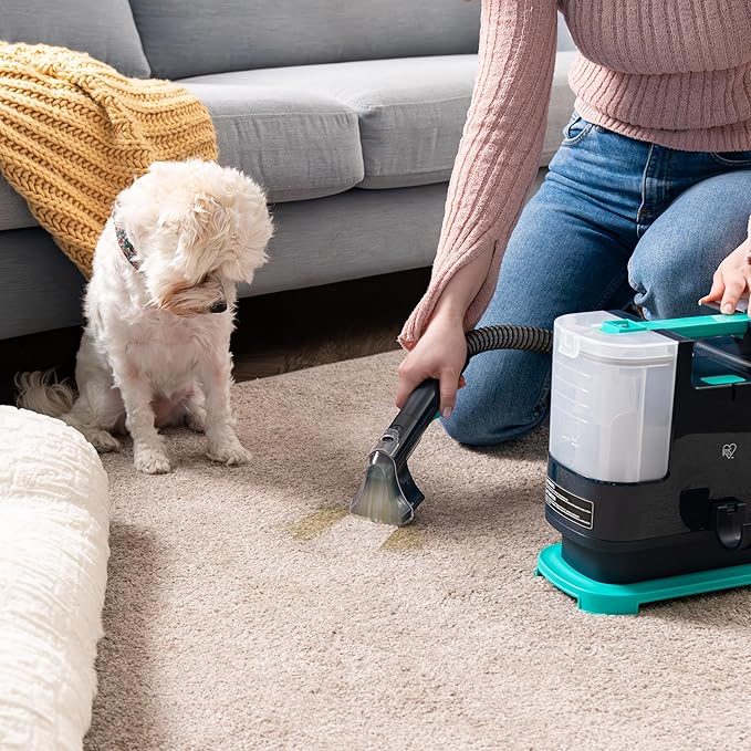 Bundle of IRIS USA Hydro-Clean 1000mL Chemical-Free Spot Cleaner for Carpet Upholstery Sofa Mattress + IRIS USA Cordless Vacuum Cleaner 50-Min Runtime 230W for Carpet Hard Floor Tile