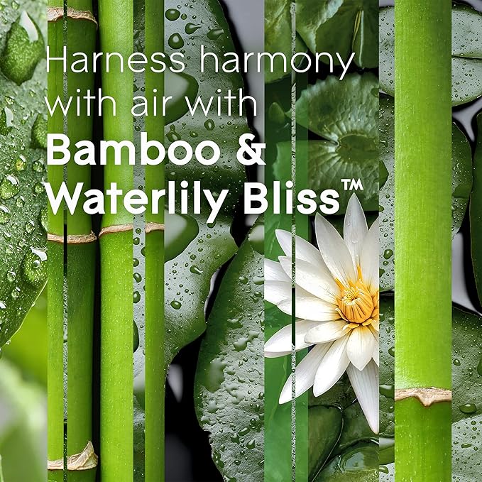 Glade Automatic Spray Refill Air Freshener for Home and Bathroom Bamboo &amp Waterlily Bliss 6.2 Oz 3 Count