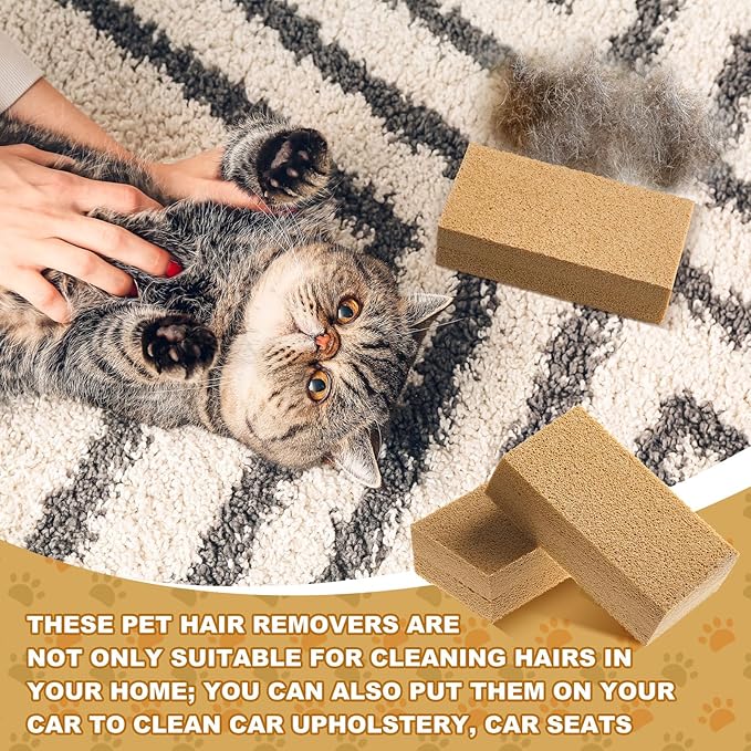 6 Pack Pet Hair Remover Sponge Cat and Dog Hair Sponge Rubber Pet Hair Lifter Pet Hair Removal Tool Remove Pet Hair from Furniture Carpet Bedding Clothing 6.26 x 3.28 x 1.89 Inch