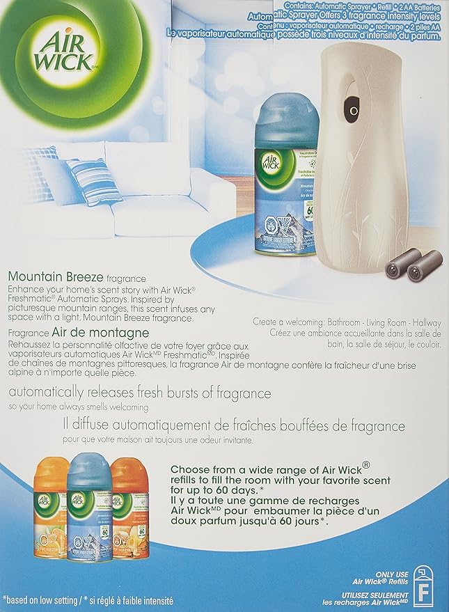 Air Wick® Freshmatic® Automatic Air Freshener Spray Mountain Breeze 1 Diffuser + 1 Refill (180 g) 2 Piece Set