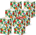 Tinlade 6 Pack 13 Gallon Tropical Disposable Trash Cans Extra Large Thickened Waterproof Reusable Garbage Bins Foldable Pop up Bins with Palm Leaves Hibiscus Flower for Summer Pool Beach Luau Party