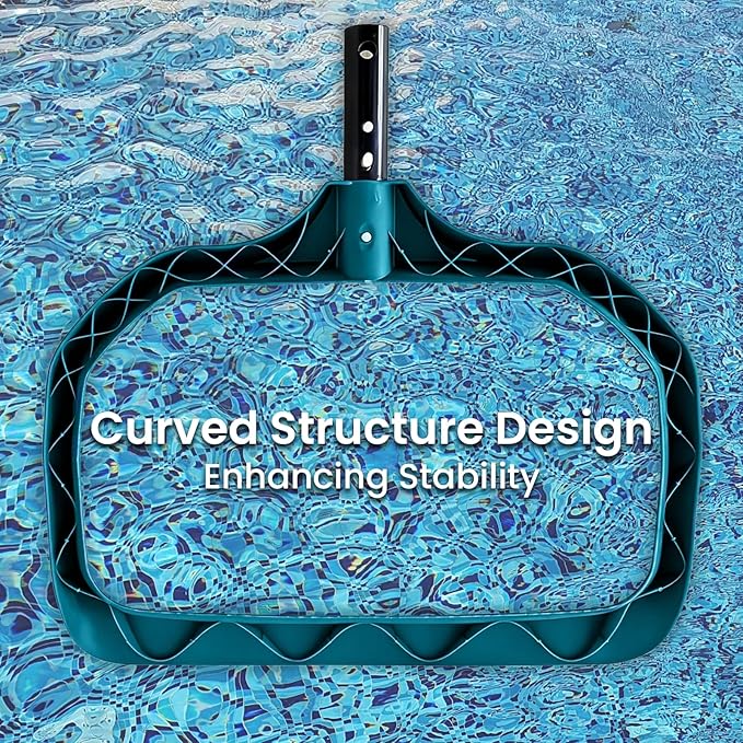 POOLWHALE Pool Skimmer Net - Upgrade Swimming Leaf Rake with Extra Wide Scoop Edge Fine Mesh Nets for Pool Cleaning Leaves Debris (Not Pole)