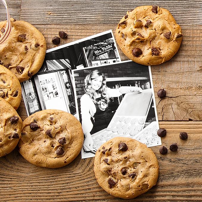 Mrs. Fields 48 Nibblers Bite-Sized Cookies Signature Heart Tin - Assorted with 5 Classic Cookie Flavors