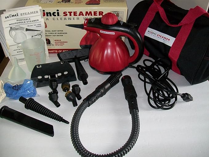 Scunci SS1000 Hand Held Steam Cleaner with Attachments