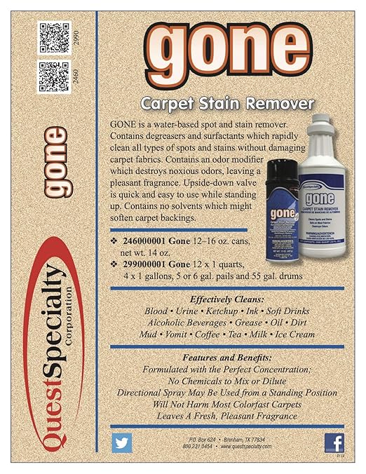 GONE Carpet Stain remover 16 oz. can 1 count