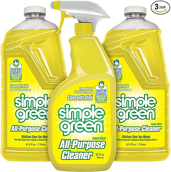 Simple Green All Purpose Cleaner Spray and Refill Green 3 Piece Set 1 Count (Lemon)