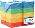 S&ampT INC. 200 Pack Microfiber Cleaning Cloth Bulk Towels for Home Reusable Microfiber Towels for Cars Cleaning Rags Assorted 11.5 Inches x 11.5 Inches 200 Count