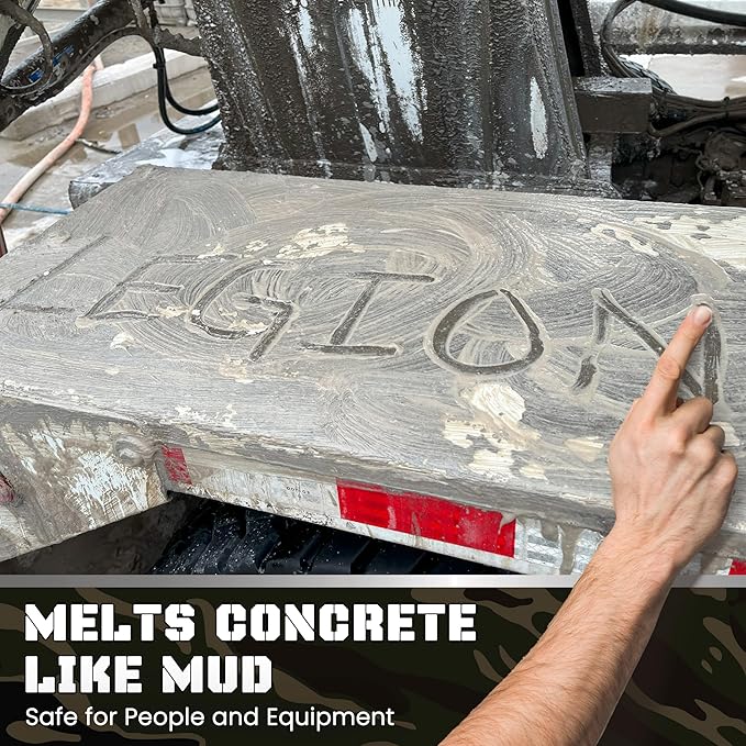 Heavy Concrete Remover – Dried Concrete &amp Cement Dissolver (Non-Corrosive Biodegradable Acid Alternative) Safe on Equipment 1-Quart Spray