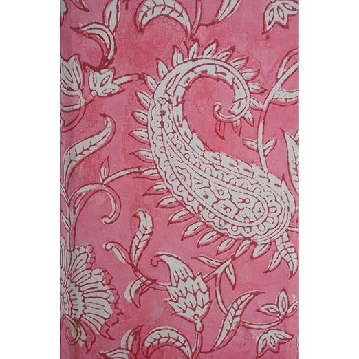 Floral Hand Block Printed 3.3 Gallon Decorative Waste Basket – Eco-Friendly Cardboard Trash Can Plastic-Free &amp Sustainable Perfect for Christmas and Housewarming Gifts (1 Pink MUKAT)