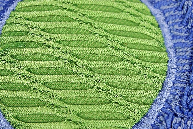 CleanAide Twist Yarn Microfiber Mop Pads with Built-in Scrubber for Spot Cleaning Reusable Flat Mop Heads for Wet or Dry Use Safe on Most Floors Machine Washable 24 Inch 6-Pack Green
