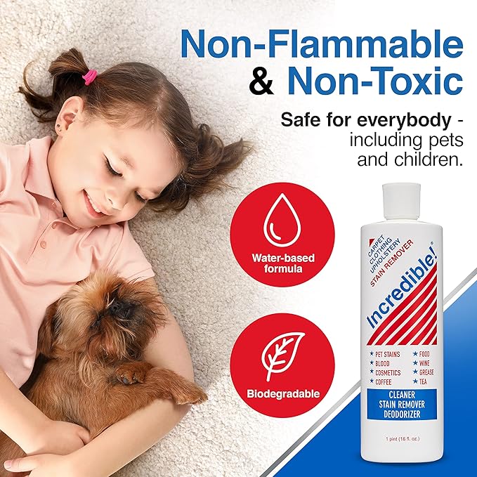 INCREDIBLE! Stain Remover For Clothes Laundry Carpets Mattress &amp Upholstery 16.oz (Pack of 3)