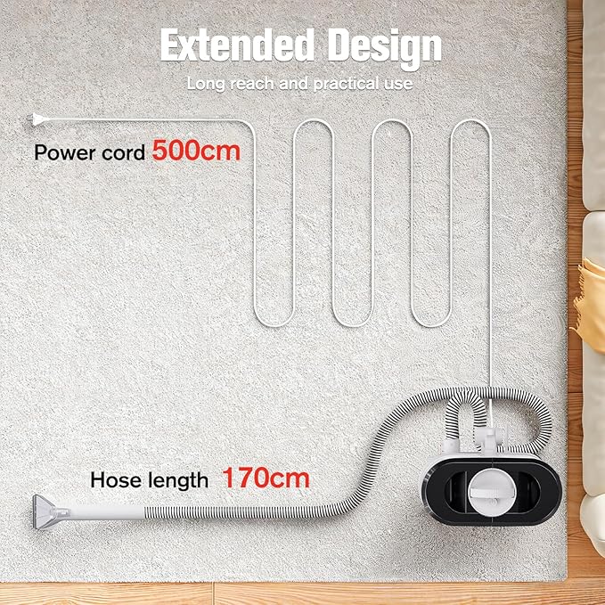 Portable Carpet Cleaner Machine with 18Kpa Powerful Suction Self-Cleaning Upholstery &amp Spot Cleaner for Pet Stains Car Couch &amp Rug with Cleaning Tools