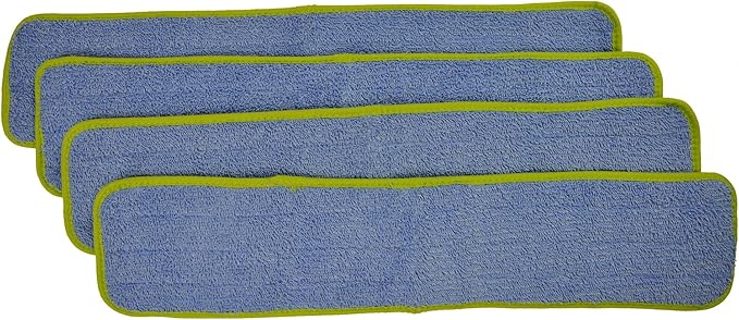 CleanAide Super Absorbent Microfiber Wet Mop Pad Refills with Hook &amp Loop Backing for Home &amp Commercial Use Washable &amp Reusable Pull Tab for Easy Removal Traps Dirt &amp Pet Hair 24