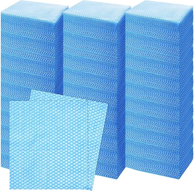 300 Pcs Disposable Cleaning Cloths Heavy Duty Disposable Dish Cloths for Kitchen 13.78x15.75in Reusable Dish Rags Cleaning Towels for Bathroom Household Clean Blue 300 Pack