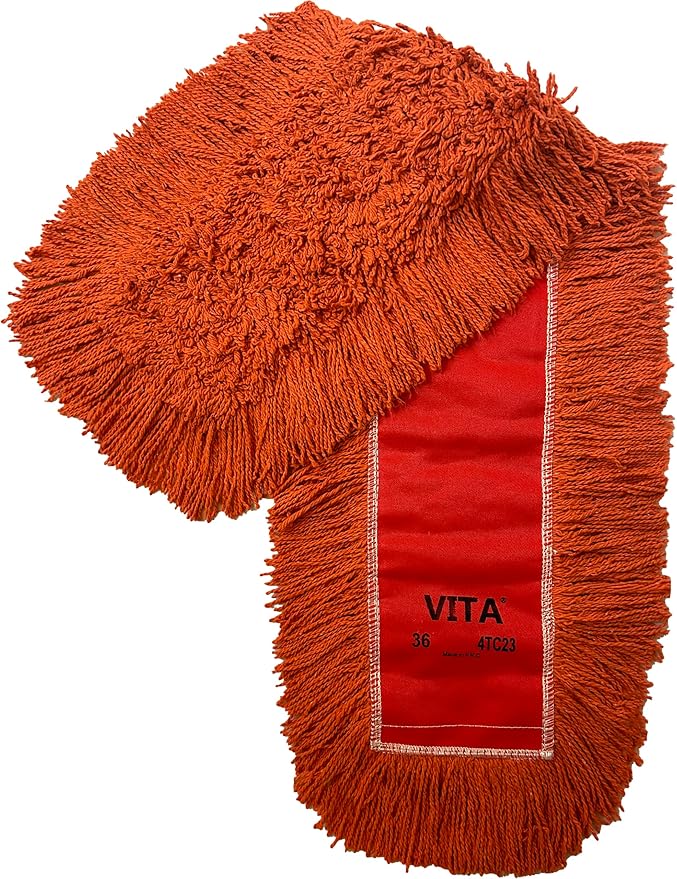 Ultimate Dust Mop Kit: Industrial-Grade Performance Heavy-Duty Frame Telescopic Handle - Orange 36 Inch