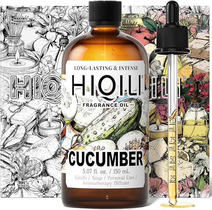HIQILI Cucumber Fragrance Oil for Diffuser Use Fresh Scents for DIY Soap Body Spray Candle Supplies for Candle Making - 5.07 Fl Oz
