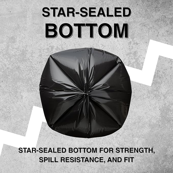33 Gallon Garbage Trash Bag 33X39 1.2 Mil Black 150 Count Can Liner Bulk 30 Gallon 31 Gallon 32 Gallon 34 Gallon 35 Gallon Made in USA