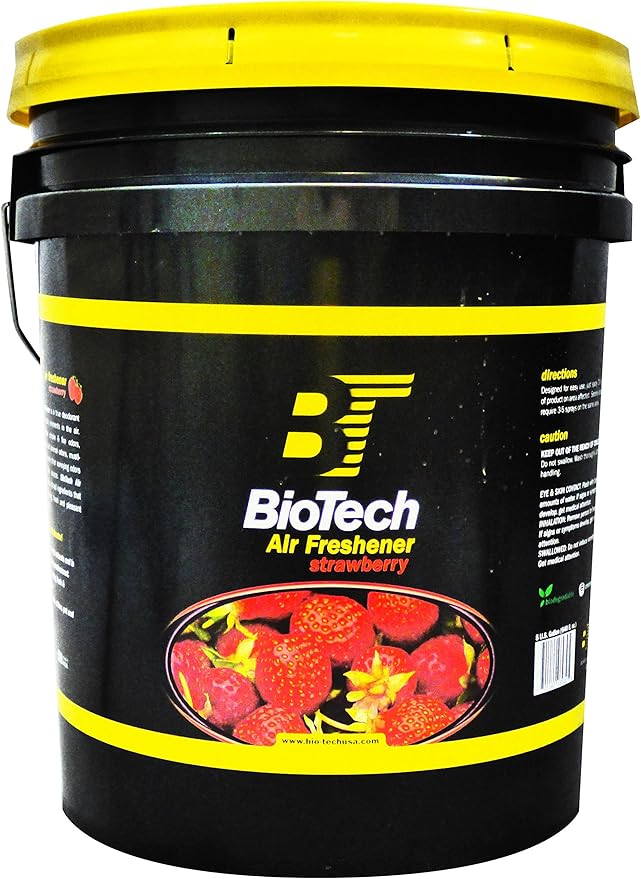 BioTech Air Freshener Strawberry Scent Contains no harmful solvents and safe for use on any environment Controls smoke cigarette mildew pet and food odors 5 Gallons Pail (1)