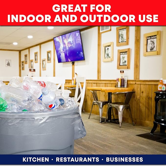 Tasker 30-33 Gallon Trash Bags Heavy Duty (Value 100/Bags w/Ties) Clear Large Plastic Recycling Garbage Bags. 30 Gal 32 Gallon Clear Large Trash Bags