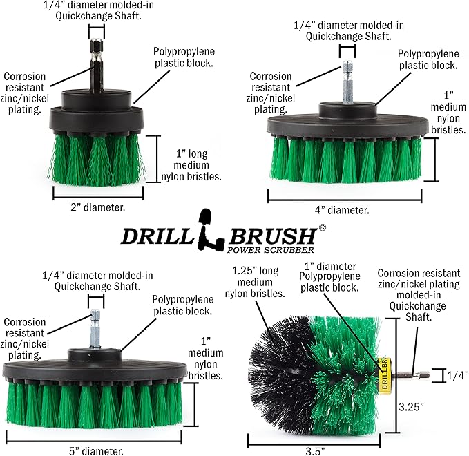 Kitchen Drill Brush Set - Drill Powered Cleaning Tools for Stainless Steel Sink Copper Sink Stove Top Oven Pots Pans &amp Cabinets - Pot Scrubber - Air Fryer Cleaning Brush Set- Stove Cleaner K