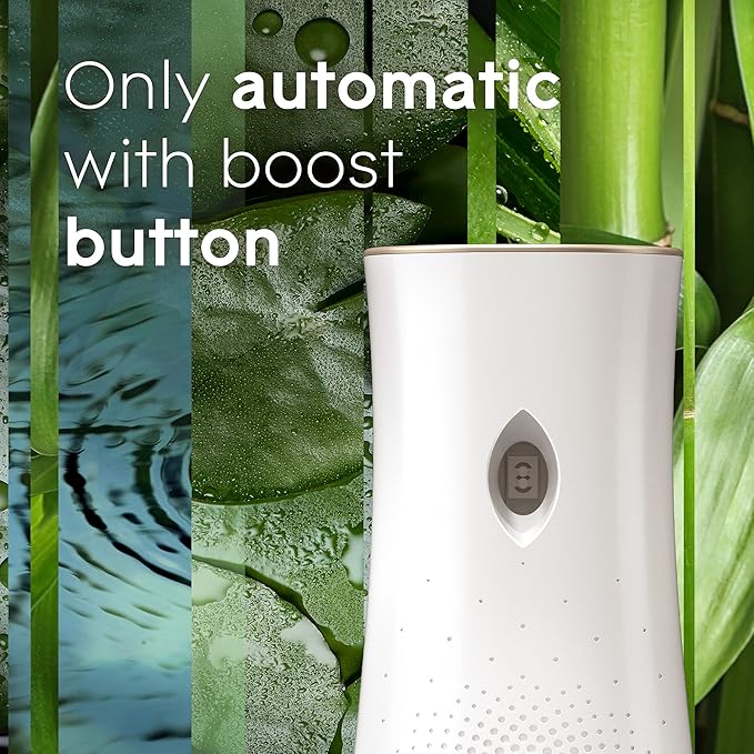 Glade Automatic Spray Refill Air Freshener for Home and Bathroom Bamboo &amp Waterlily Bliss 6.2 Oz 3 Count