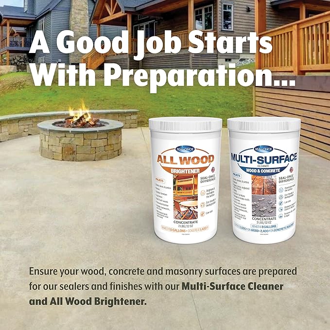 Seal-Once Premium Multi-Surface Cleaner Concentrate Cleans &amp Enhances a Wide Range of Applications from Wood Concrete Outdoor Fabrics Docks and Piers (1 lb.)