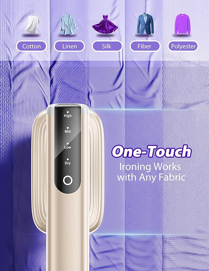 Steamer for Clothes Portable Handheld Garment Steamer15s Fast Heat-up180ml TankSteamer Ironing Gloves35 Minutes of Continuous Ironing for Travel and Home(Champagne Gold)