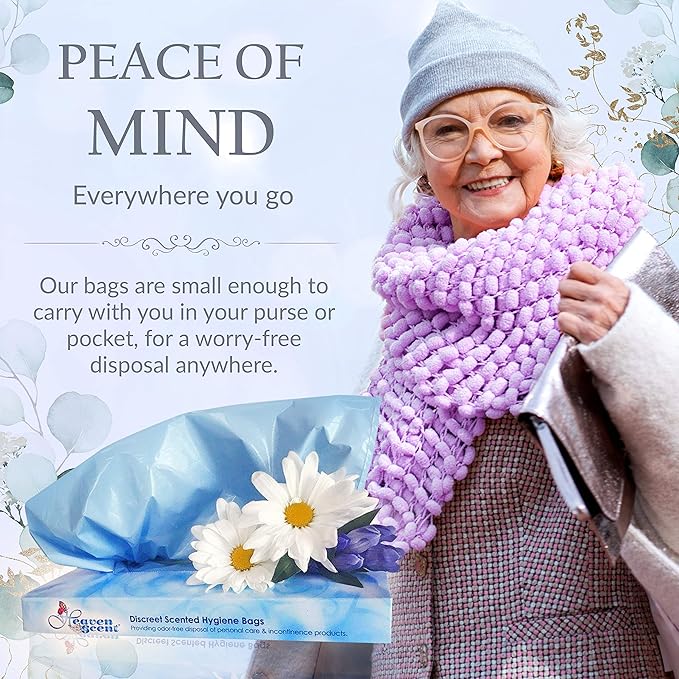 Heaven Scent Hygiene Bags Bundle - 85 Scented Trash Bags (35 Large + 50 Small) Discreet Waste Disposal for Adult Briefs &amp Feminine Products | MADE IN THE USA |