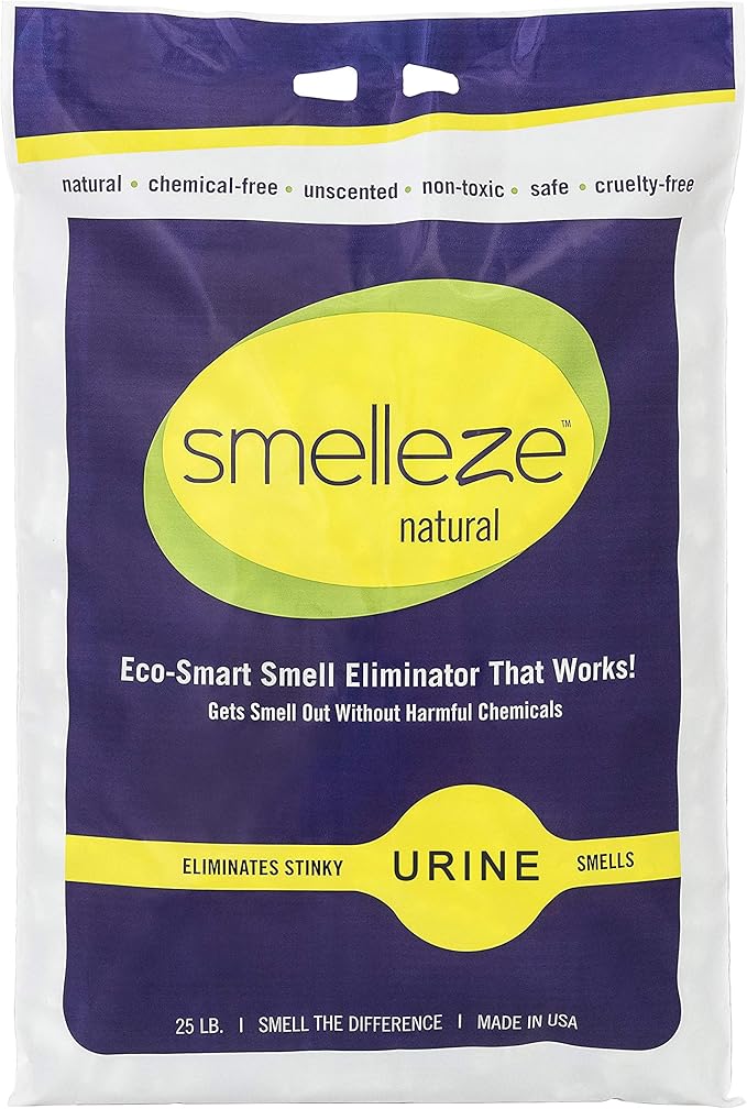 SMELLEZE Natural Urine Smell Eliminator Deodorizer: 25 lb. Granules Eliminate Urine Odor