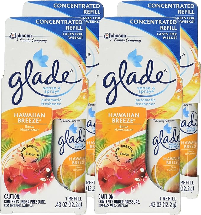 Glade Sense &amp Spray Refill-Hawaiian Breeze-0.43 oz. (Pack of 4)