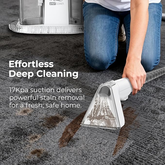 Rosewill Multi-Purpose Portable Carpet and Upholstery Cleaner Powerful Suction 17 KPa Spot Cleaner 550W Motor Car and Auto Detailer Stain/Spot Remover Versatile Use: Carpet Sofa Pet Hair