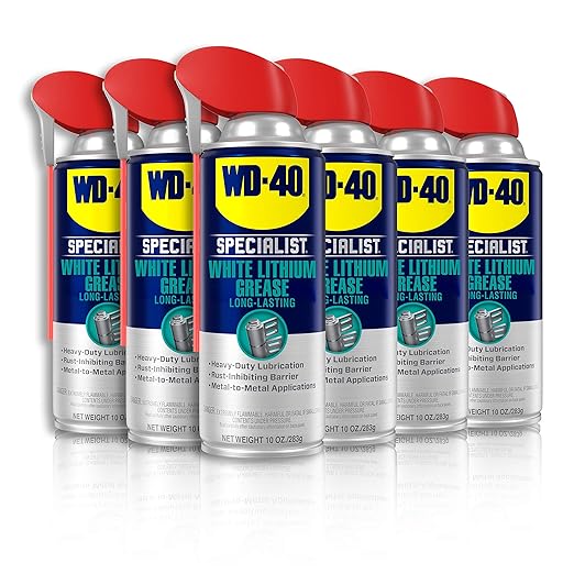 WD-40 Specialist Contact Cleaner Spray 11 oz. [6-PACK] Specialist White Lithium Grease Spray with SMART STRAW SPRAYS 2 WAYS 10 OZ [6-Pack]