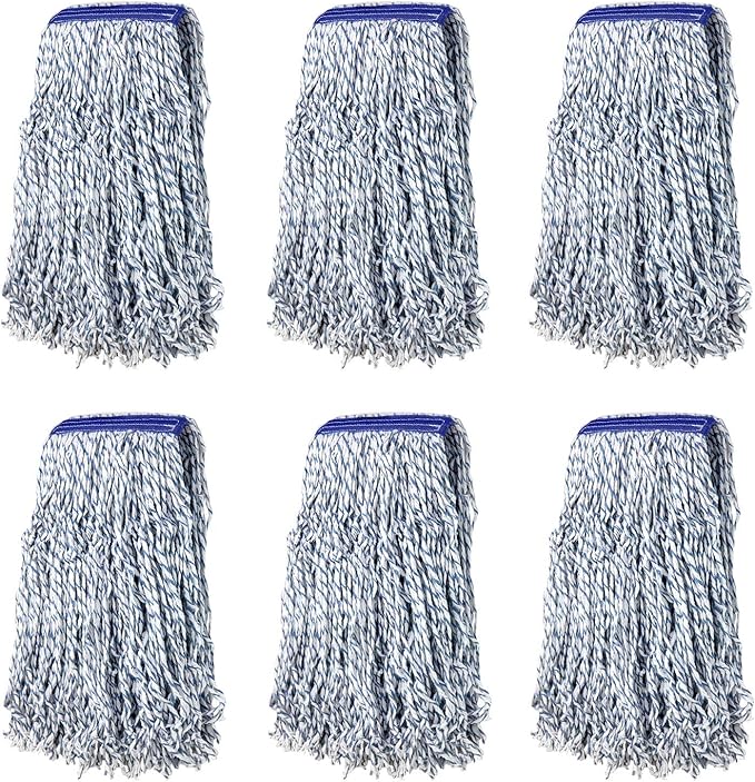 KLEEN HANDLER Cut End Finish Mop | 1.25 Universal Headband Maximum Absorption Finishing Mop Pack of 6