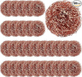 Yinkin 100 Pieces Stainless Steel Scrubber Bulk Steel Wool Scrubber Metal Sponge Wire Scouring Pad Heavy Duty Clean Dish Pot Pan and Oven for Kitchen Bathrooms and More (Copper)