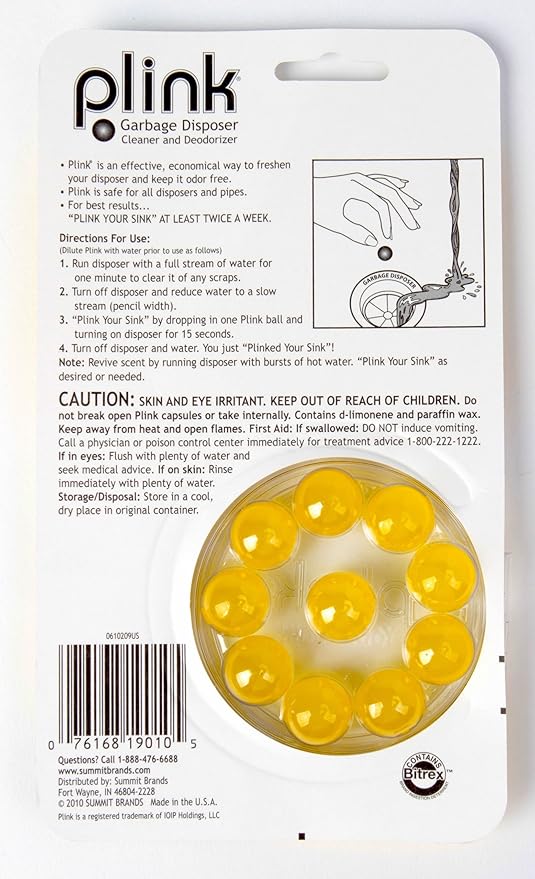 Summit Plink Garbage Fresh Lemon Disposal Cleaner and Deodorizer 5-Pack