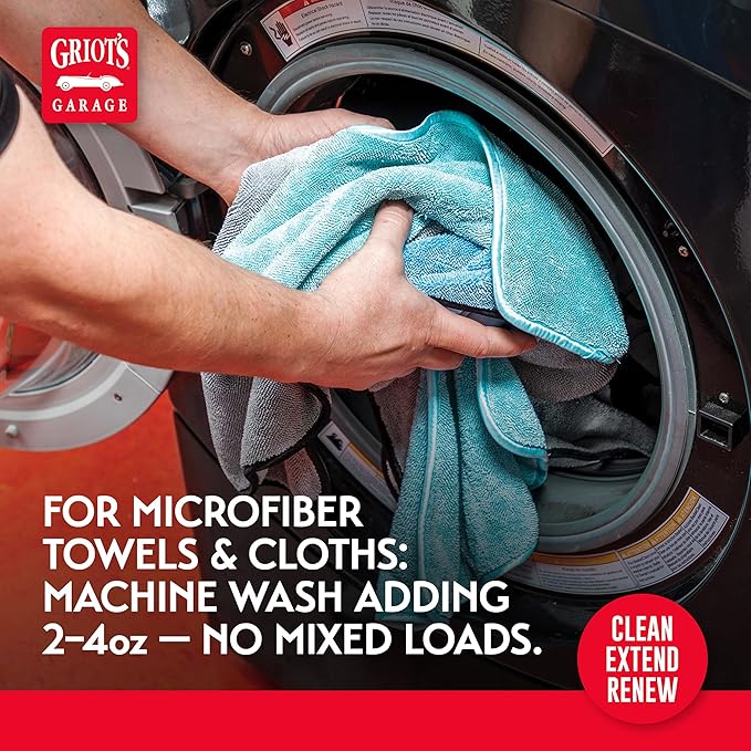 Griot's Garage Microfiber and Foam Pad Cleaner Removes Polish Wax and Sealant Residue Restores Your Car Cleaning Cloths' Effectiveness 11067 One Gallon